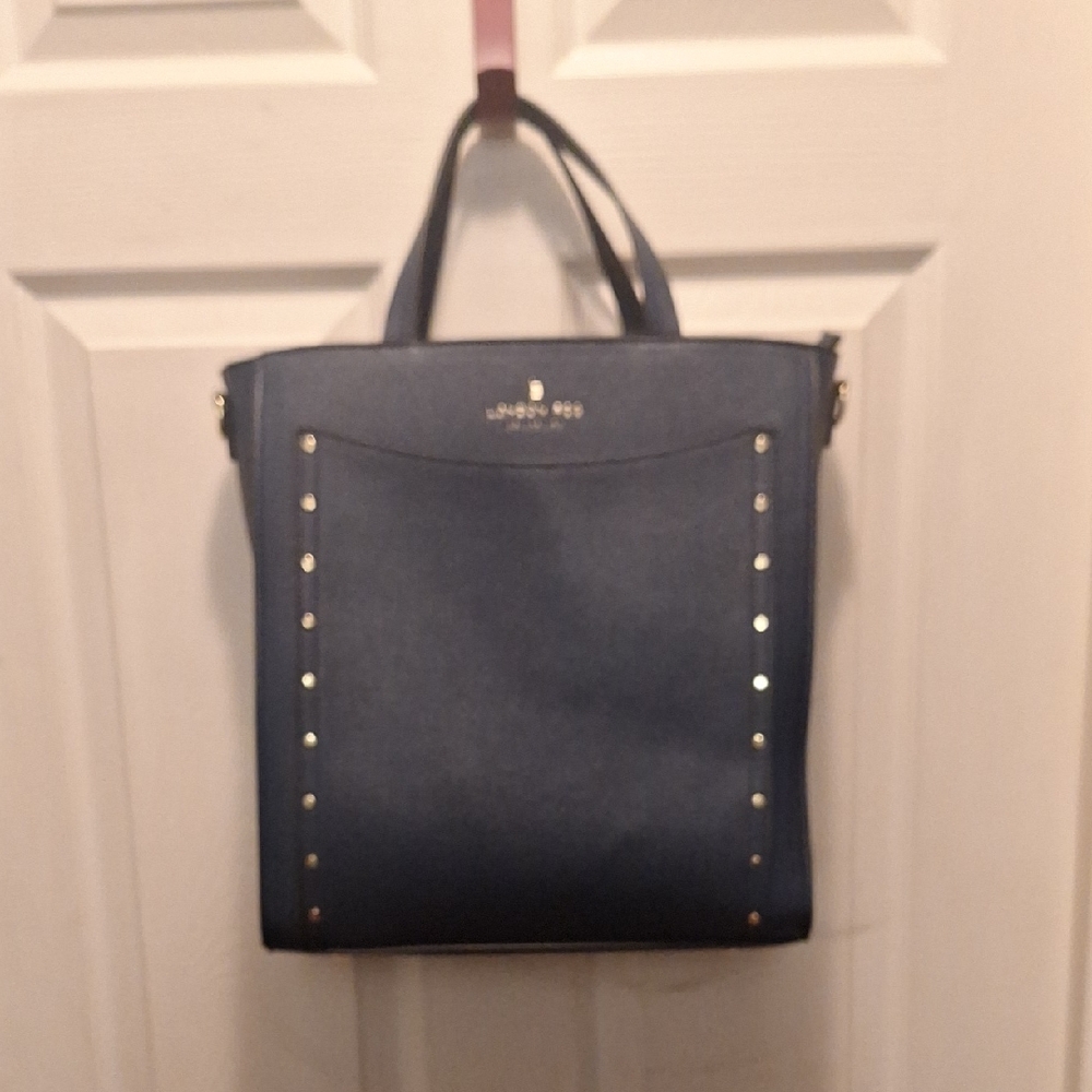London Fog Navy Tote with Silver Accents